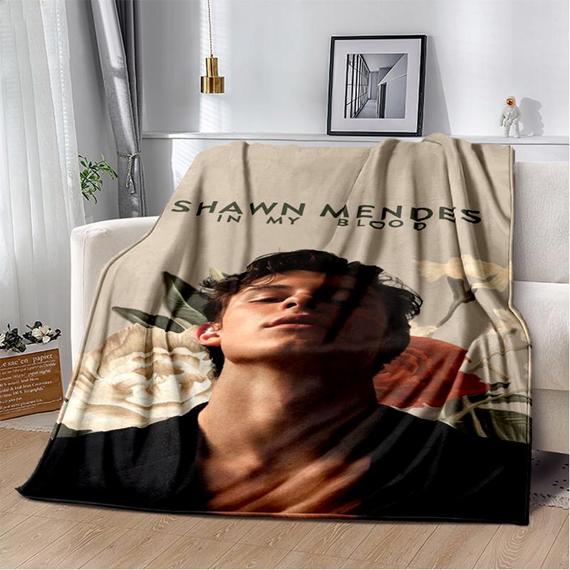 3D Shawn Mendes Handwritten Singer Soft Plush Blanket,Flannel Blanket Throw Blanket for Living Room Bedroom Bed Sofa Kid Gift
