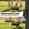 Folding Camping Table, 90 x 55 cm Height Adjustable Portable Collapsible Table