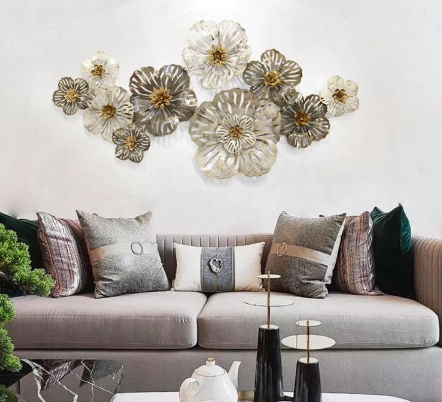 

Hot sale Home Decoration Living Room Decoration Wall Sculpture Art Flower Design Metal Iron Wall Hanging Sculpture Metal Wall Ar 144x75x10cm