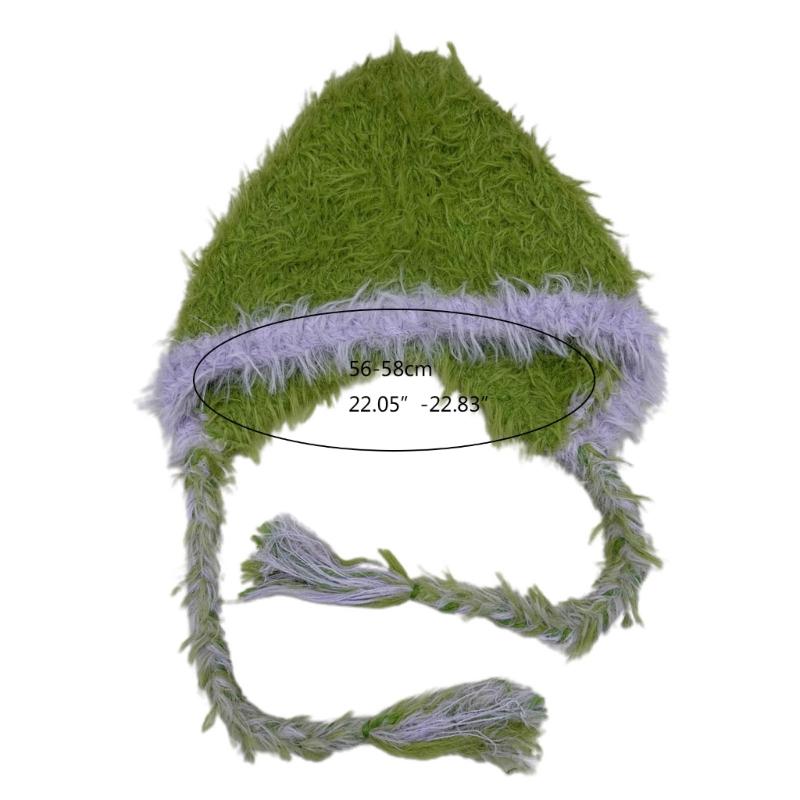 Plüschmütze in passenden Farben, elastische Mütze für Erwachsene, Wintermütze, wärmend, Strickmütze, Geschenkidee für Schüler und Teenager im kalten Winter