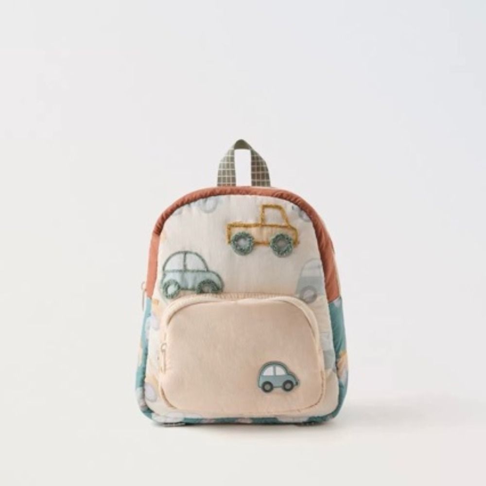 Cartoon Car Embroidery Children's School Backpack Kindergarten Multifunctional School Bags Boys and Girls Lightweight Backpack