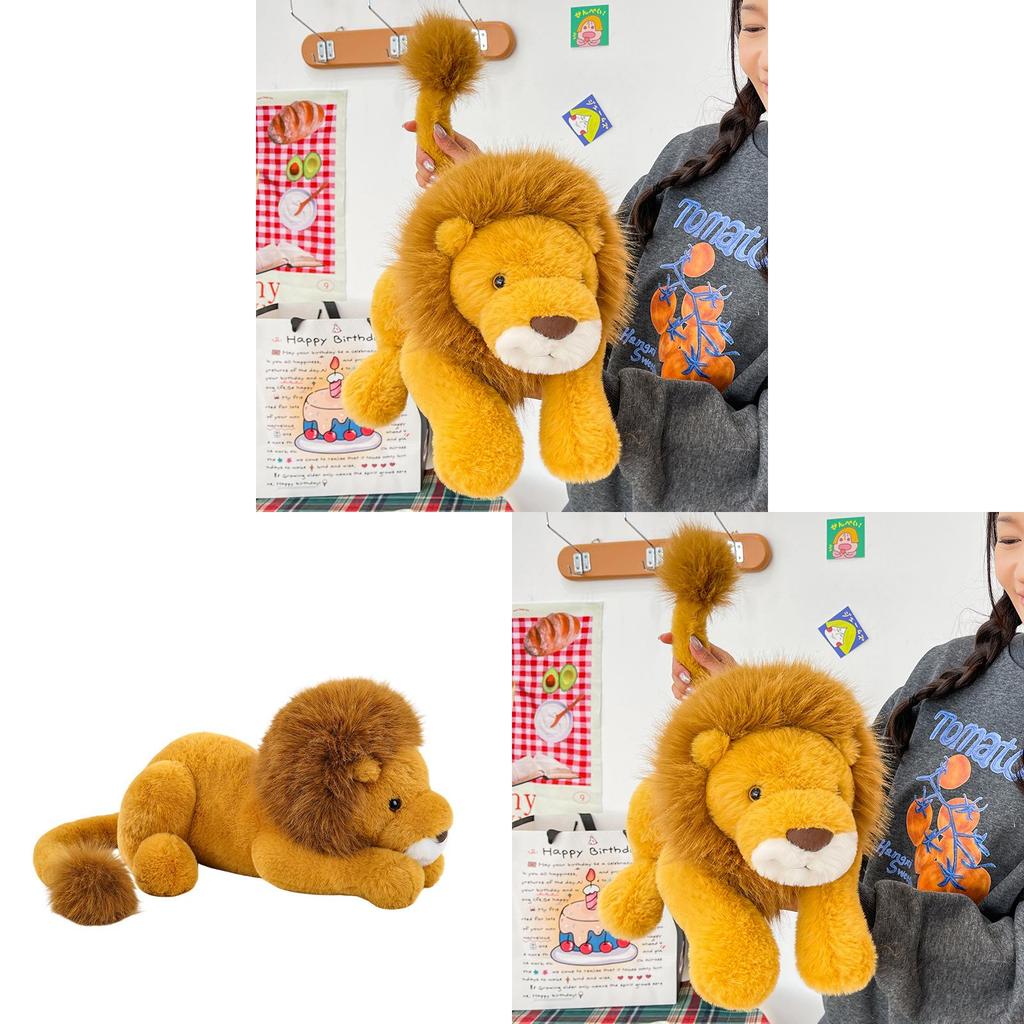 Plush Lion Sleep Pillow Cartoon Animal Decor For Kids And Adults