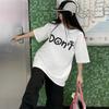 2025 summer casual Loose t shirt for women American vintage letter print black white short sleeve women's t-shirts harajuku streetwear tshirt y2k tops