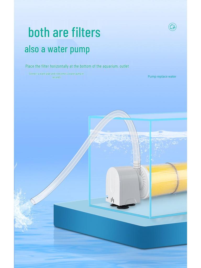 Silent All-in-One Fish Tank Filter with Built-in Oxygenation and Water Circulation
