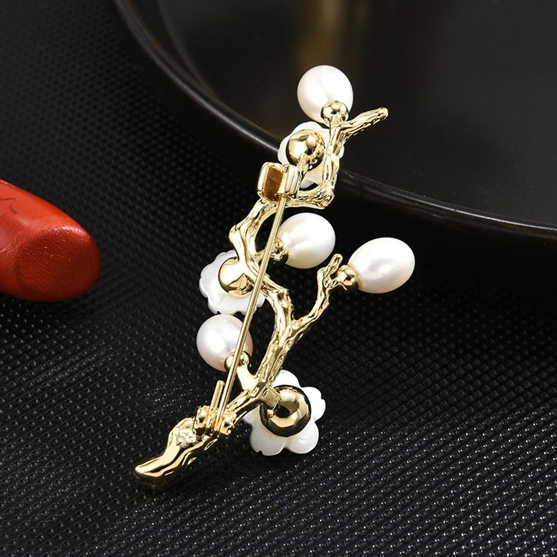 Sakura Tree Branch Sweet and Elegant Brooch, Luxurious and Exquisite Design, Freshwater Pearl Brooch