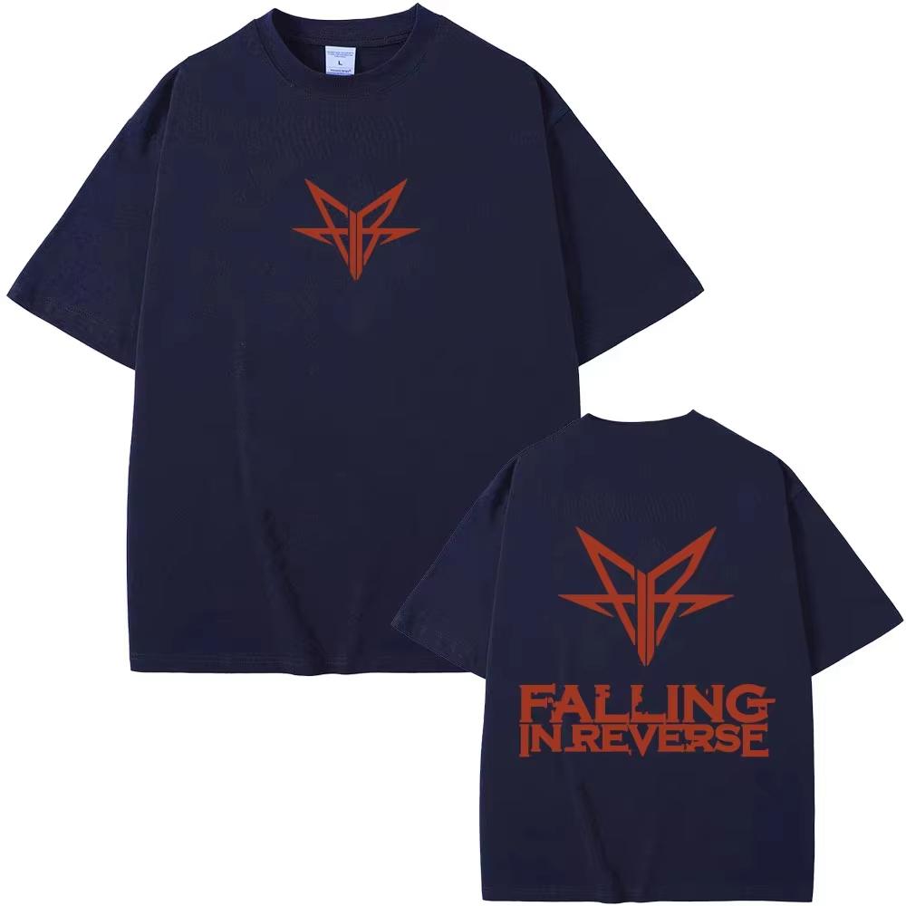 Rock Band Falling in Reverse Double Sided Print Tshirt Summer Unisex Women High Quality Soft pure Cotton Tshirt Unisex Vintage Tee