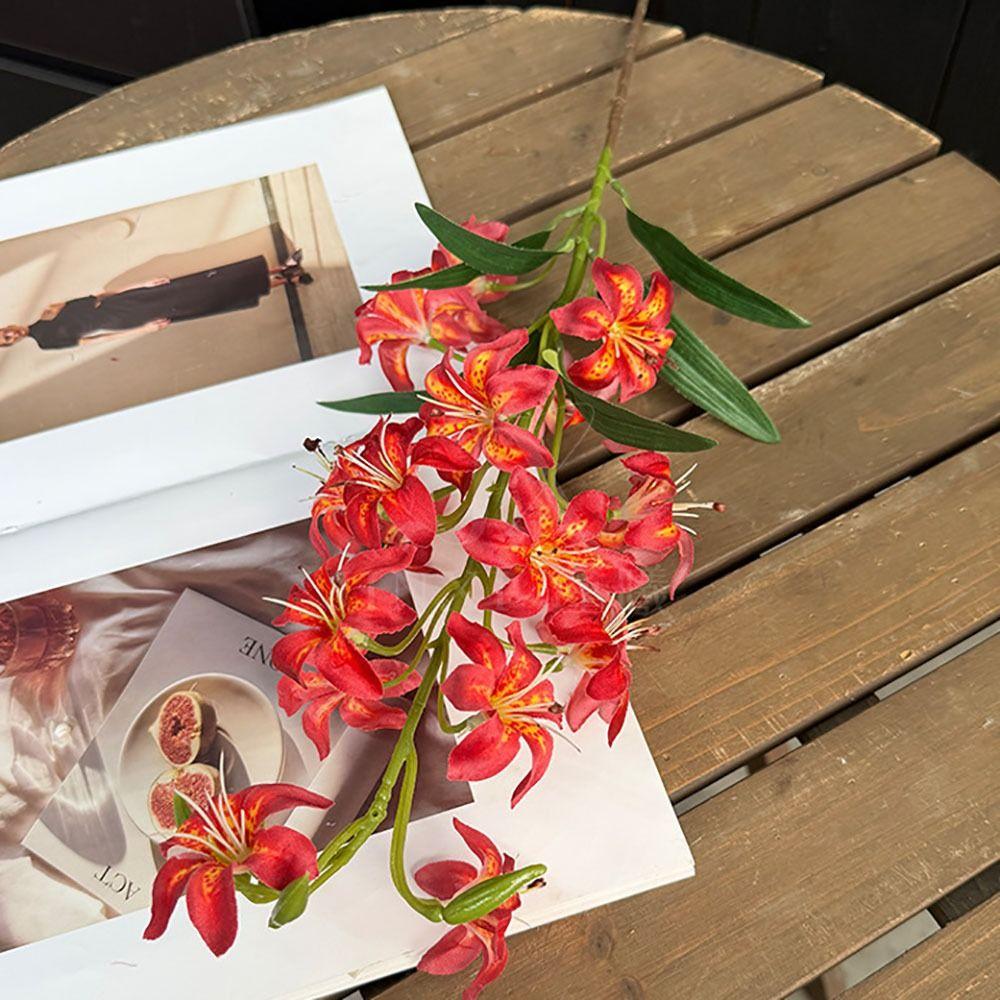 Flame Lily Artificial Flame Lily Floral Arrangement DIY Flower Simulation Flowers Realistic Plastic Fake Flowers