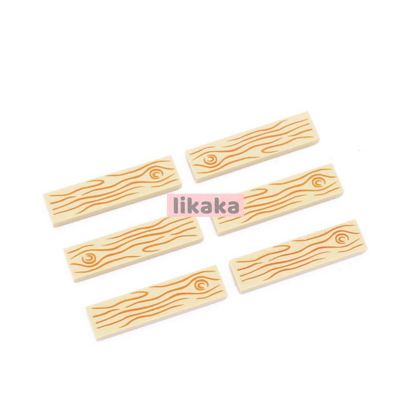 100Pcs Moc 1X4 Panel With Nails Printed Wood Board Building Blocks Parts Blocks Accessories Toys For Kids Compatible With 2431