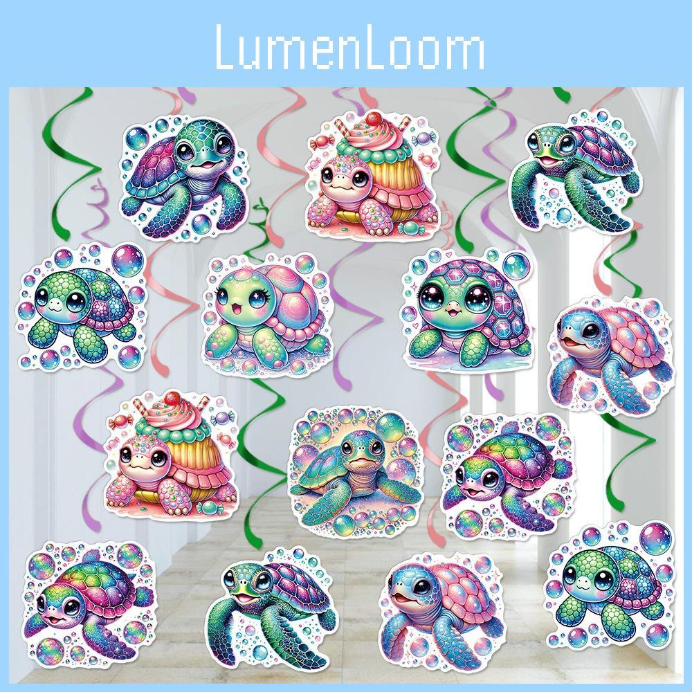 Birthday Turtle Sea Party Decor Spiral Hanging Ornaments For Ocean Events Theme