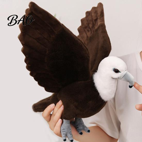 Educational Science Gift for Kids Realistic Plush Bald Eagle Doll, Stuffed Animal Toy with Foldable Lifelike Figure Wings, Bird Plushie Home Decor And