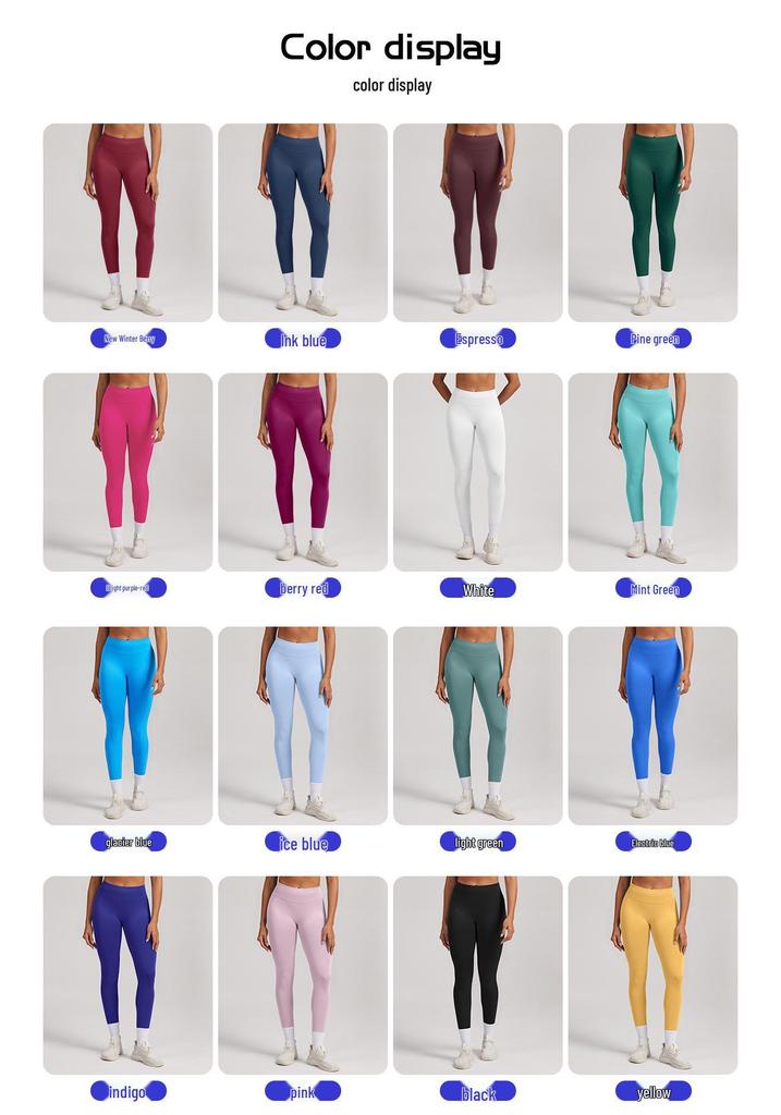 Seamless Matte Nylon Yoga & Running Pants with Hip-Enhancing Waist