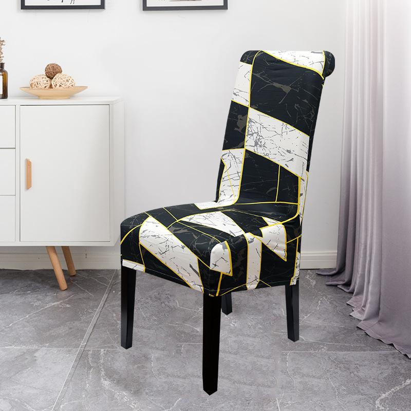 Xl Size Printed Chair Cover Geometric Look High Back Chair Covers Designed For Dining Room Area Wedding Hotel Kitchen Home Stretch Chair Case