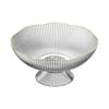 Detachable Fruit Plate with Draining Holes Decorative Fluted Colored Plastic Bowl Table Centerpiece