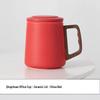 Geometric Ceramic Tea Brewing Cup with Lid and Filter