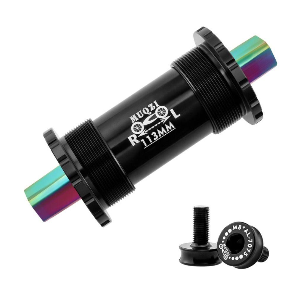 Square Titanium Alloy Bike Axle Crankset Part Sealed Bearing Bicycle Bottom Bracket Bike Crankset Shaft Bicycle BB Ceramic Axle