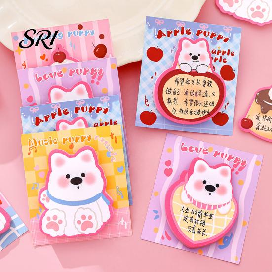 Creative Message Pads 4Pcs Cartoon Dog Shape Note Set Cute Self-Adhesive Memo Soft Adhesive Sheets for Students Office Removable Notepads Reminders