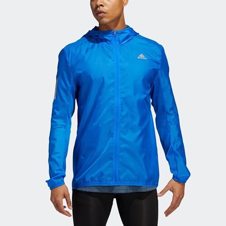Adidas Response Jacket Windproof Breathable Hooded Long Sleeve Sun Protection Unisex Jacket Blue FM6919