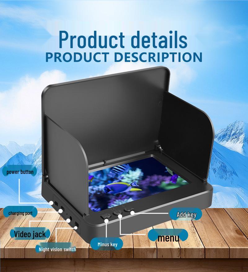 5.0-Inch HD Infrared Underwater Fish Finder with Wide-Angle Probe - Multilingual, Ideal for Ice Fishing and Night Vision