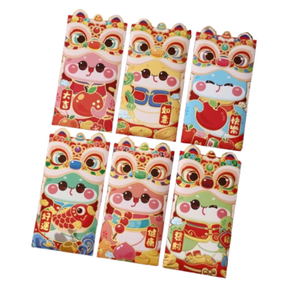 6pcs Blessing New Year Money Envelopes Chinese Style Red Packet Lucky Red Pockets Spring Festival