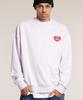 CREAM SODA LAB Human Highlight Sweatshirt Small Heart Light Gray Red