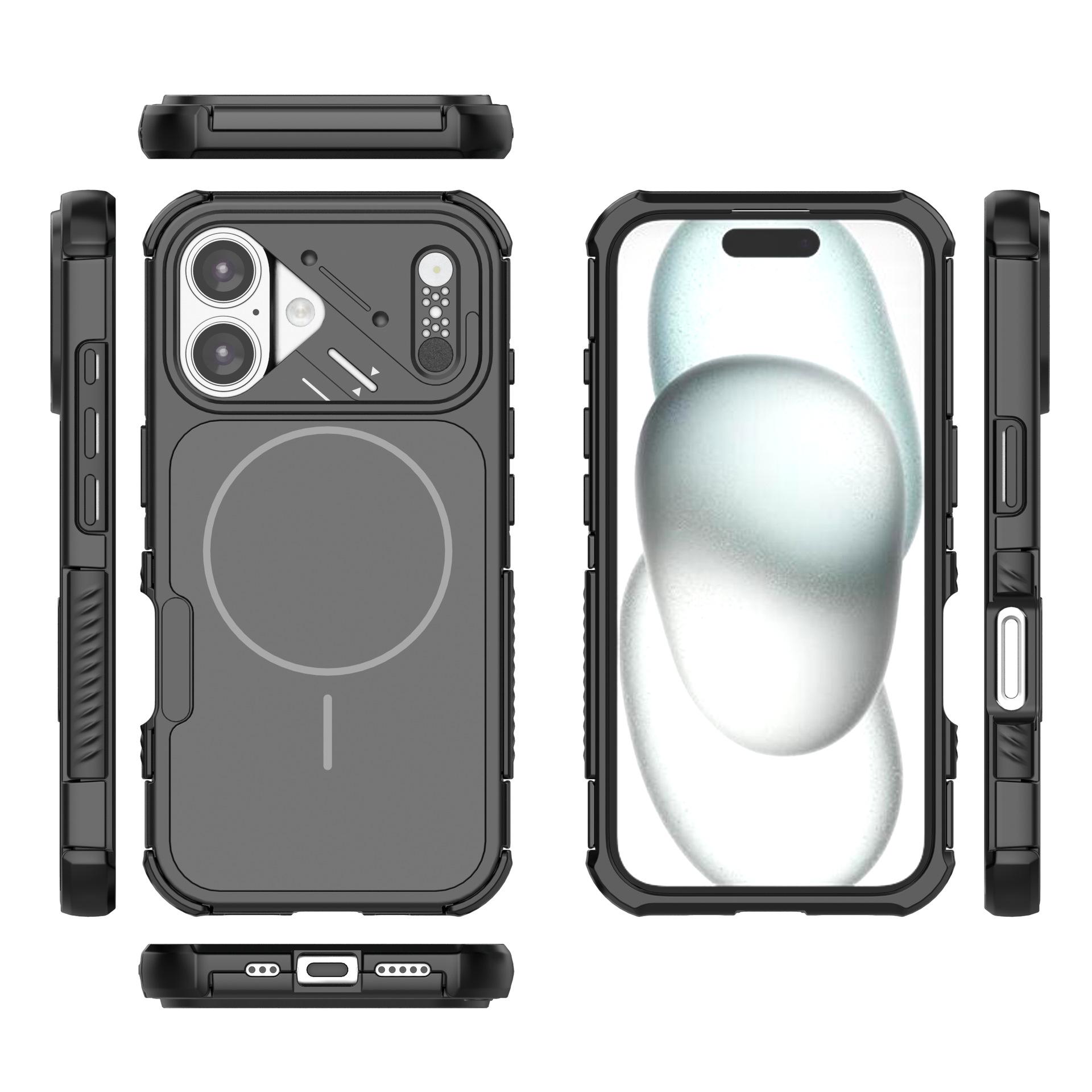 Compatible Magnetic Shield Phone Case for iPhone 16 Pro Max iPhone 16 Pro чёрный
