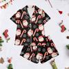 Women's 2 Piece Christmas Print Short Sleeve Casual Shorts Set