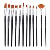 18Pcs/Set Acrylic Paint Brush with Storage Bag DIY Wooden Handle Nylon Hair Watercolor Drawing Brushes Pen Set for Classroom