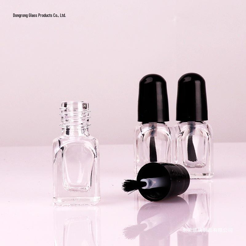 5ml Round Glass Nail Polish Bottle - Small Transparent Empty Set for Gel Polish