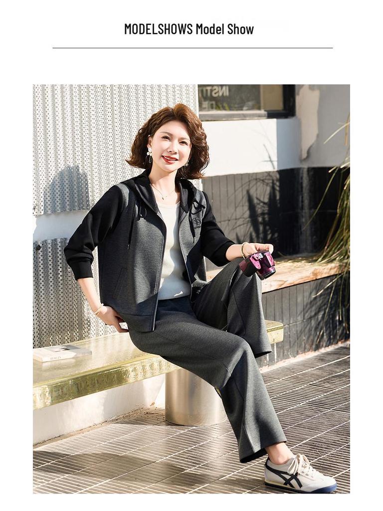 Spring/Autumn 2026 Women's Chic Hooded Sweatshirt Set - Fashionable High-End Style