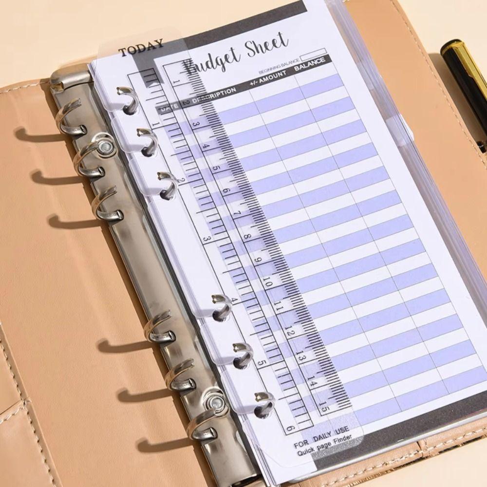 6 Hole Binder Pockets Soft Budget Binder Planner PU Notebook Binder  for Budgeting