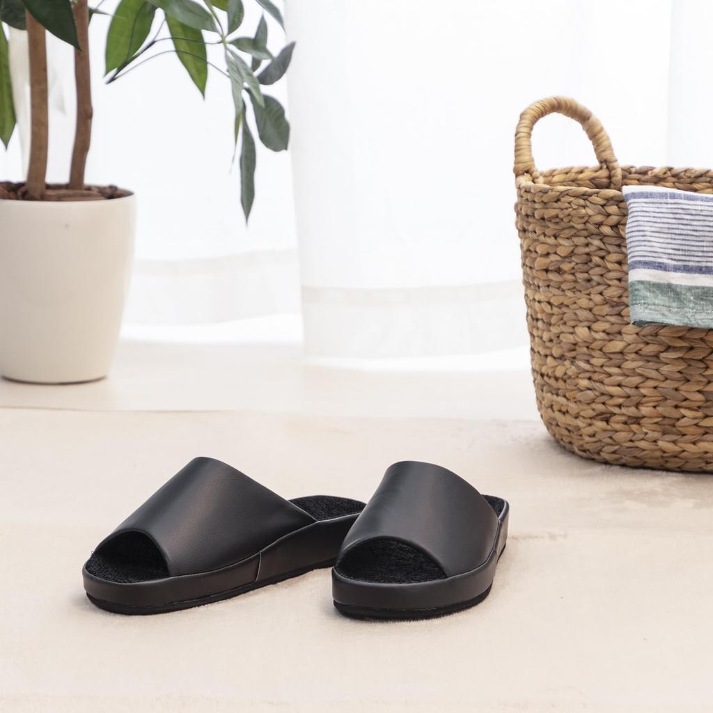 Okamura Foot Comfort Made in Snug Comfortable Slippers, Color, 30cm, Black, HECE6907BK, Japan, Fit,