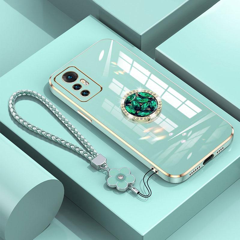 

Чохол xiaomi 12 зі шнурком, розкішний чохол-тримач з діамантами для Xiaomi 12 Lite 12T POCO F5 X5 Pro Чохли-підставки Кільце Xiaomi12 Xiaomi 12T&Case & Holder зелений