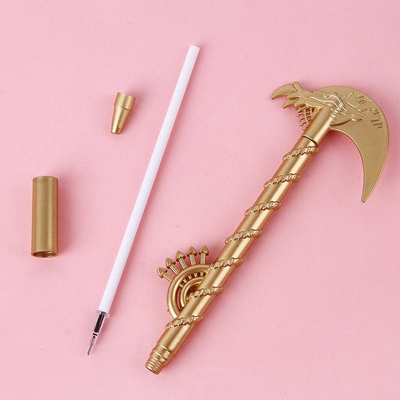 Back To School Season 10pcs 0.5mm Scythe Styling Neutral Pen Creative Retro Pen Cute Student Stationery Office Supplies Water-based Signature Pen