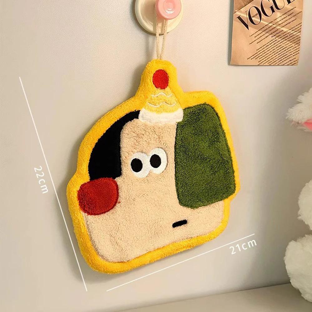 

Thickened Hand Towel Super Absorbent Cute Cartoon Dog Hand Towel Coral Face Small Square Kitchen Bathroom Hanging Towel