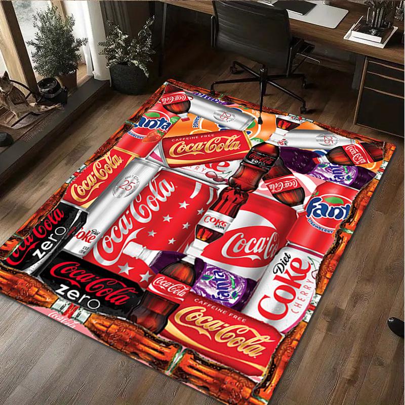 Coca Cola Print Rug - Home Decoration Carpet For Living Room Bedroom Flooring Computer Chair Area Rug