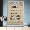Retro Red Chef Wall Art Print - Canvas Poster for Living Room or Bedroom