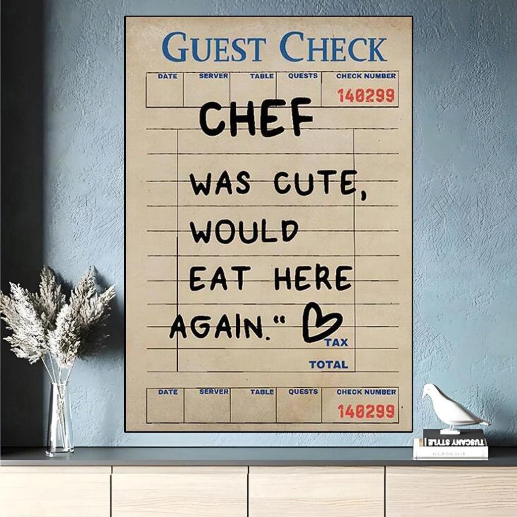 Retro Red Chef Wall Art Print - Canvas Poster for Living Room or Bedroom