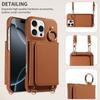 Custodia in Pelle Magnetica per Ricarica Wireless per iPhone 16promax 16e 15 14 13 12pro plus Antifurto Spazzola Anti Caduta Copertura Portafoglio