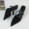 Módní špičaté sexy síťované dámské sandály na vysokém podpatku 2025 léto nový designér černé slingback jehlové elegantní boty pro kancelářskou dámu