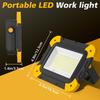 LED Work Spotlight 5 Mode Portable Construction Flood Light Rechargeable Camping Lamp for Site Garage Workshop Fishing Emergency