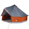 Tipi Family Tent for 6 Persons Gray and Orange Waterproof
