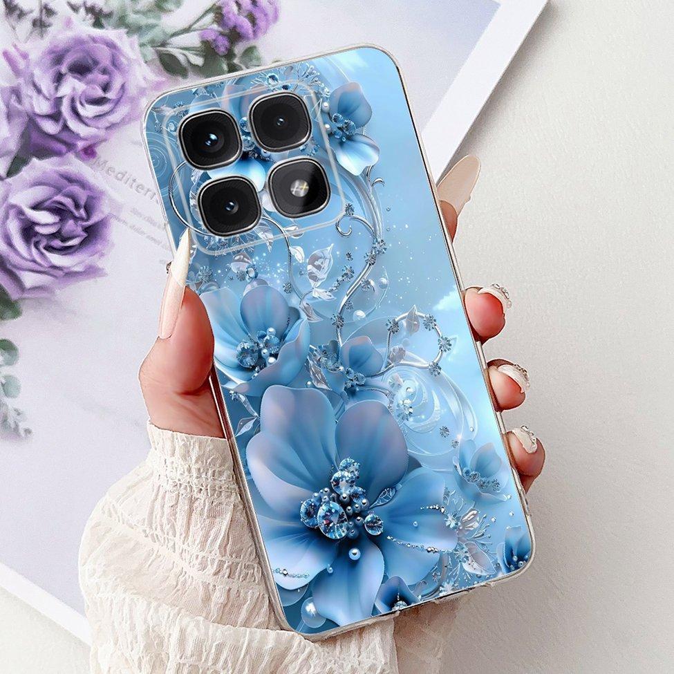 Clear For Xiaomi 14T Case Cover Luxury Cute Cat Fashion Flowers Funny Cool Painted Soft Phone Case 2406APNFAG
