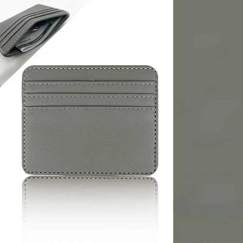 1Pc Pu Leather ID Card Holder Candy Color Multi Slot Slim Wallet for Women Men Business Card Cover