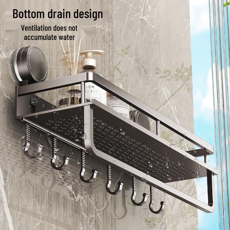 Bathroom Space Aluminum Punch-Free Storage Rack
