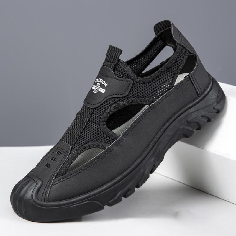 Summer Breathable Men's Bag Head Sandals Hollow Mesh Hole Shoes Outdoor Non-slip Lightweight Sports Leisure Beach Shoes