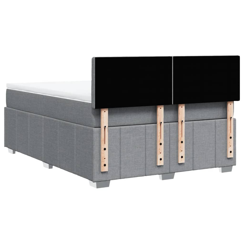 Vidaxl Letto Continentale Con Materasso, Grigio Chiaro 140X200 Cm, Tessuto