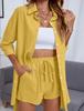 2023 Spring Women's Casual Patchwork Cotton Linen Two-Piece Set with Seven-Sleeves