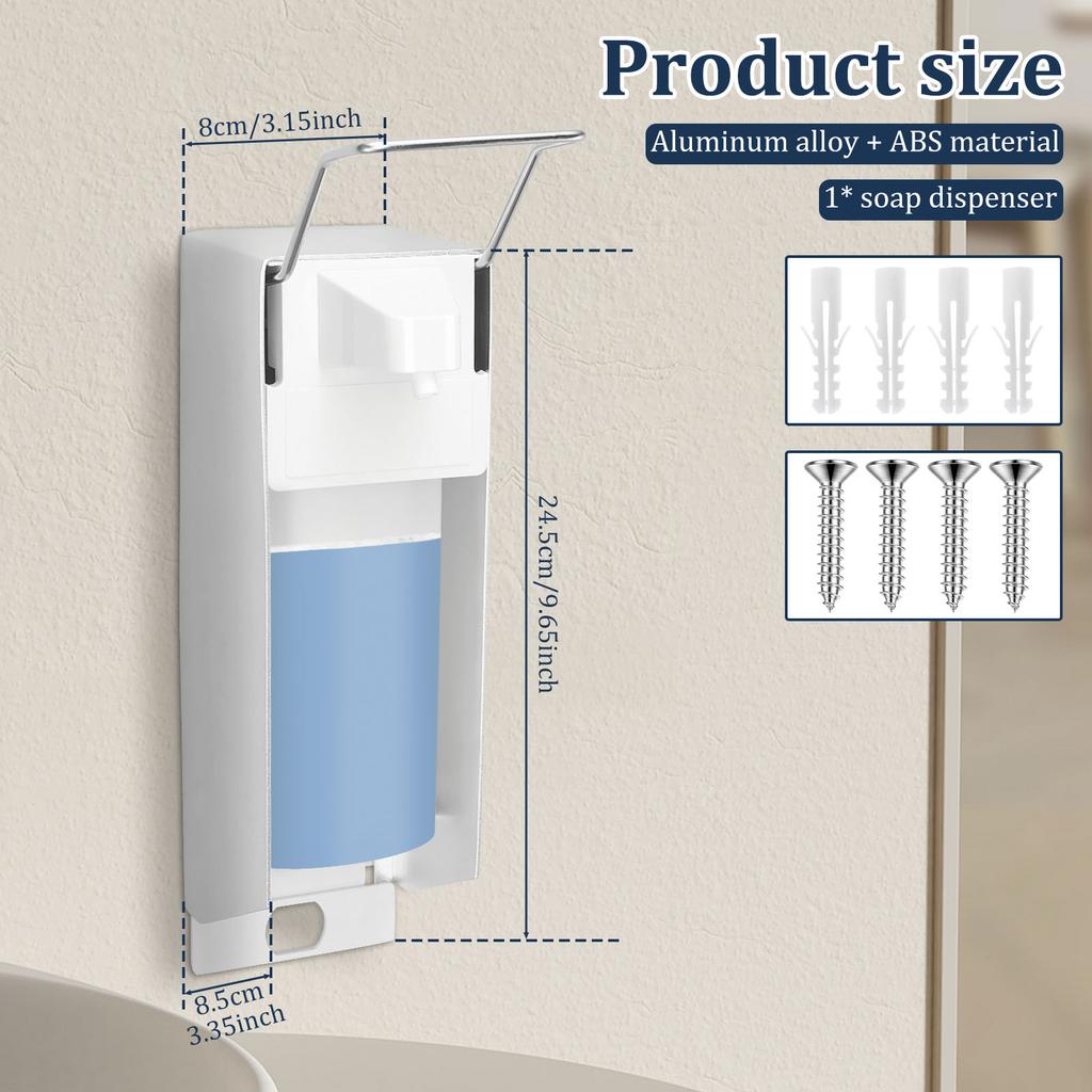 500ml Wall Mount Shower Soap Dispenser Aluminium Bathroom Shampoo Shower Gel Dispenser Toilet Kitchen Storage Bottle
