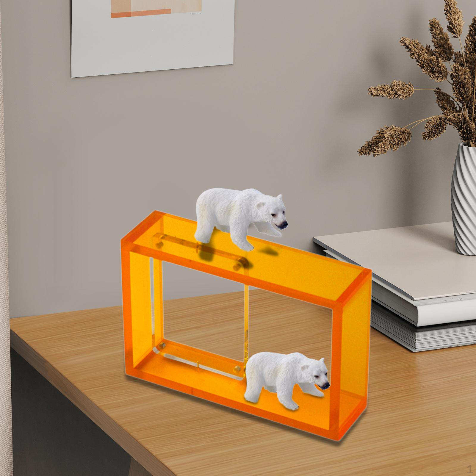 

Acrylic Display Stand for Collectibles and Figures, Clear Frame Home Office оранжевый
