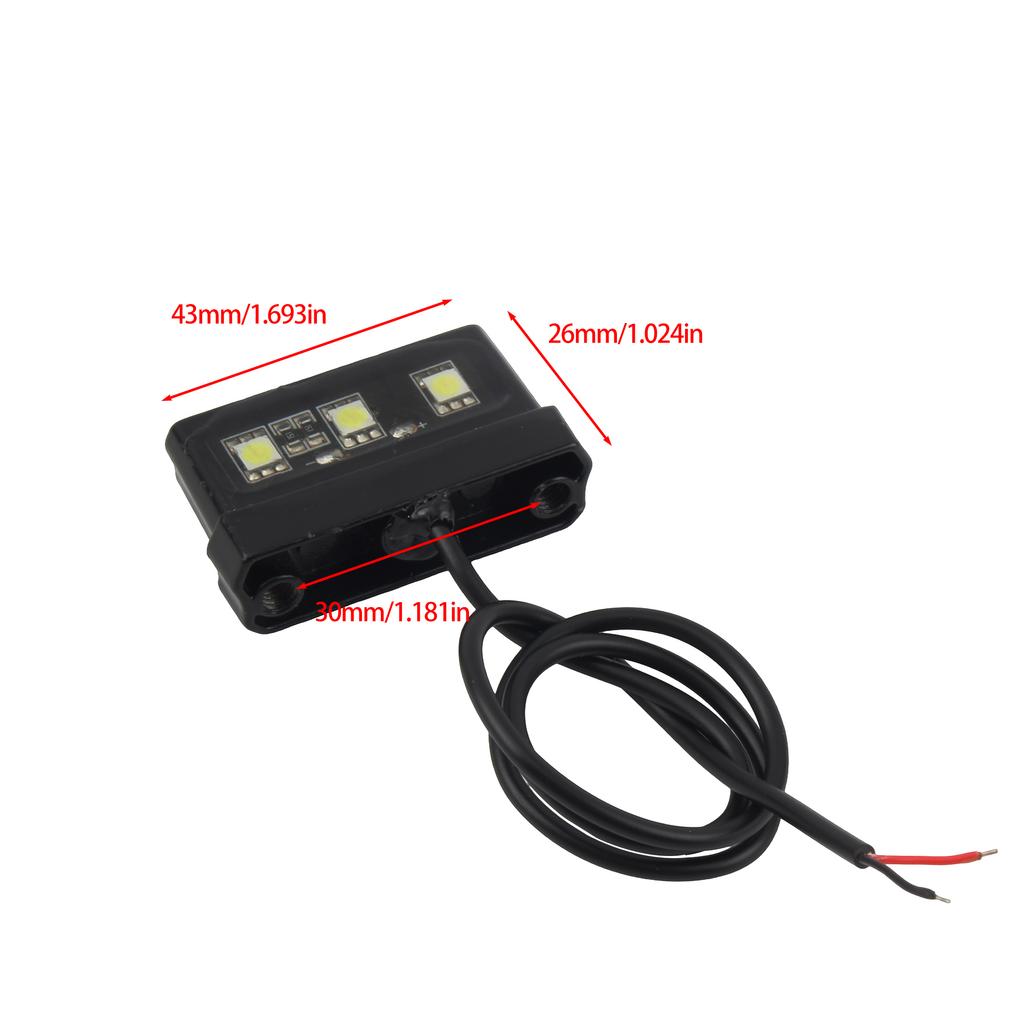 2013-2026 Motorcycle License 3 LED Mini Plate Light For Yamaha MT-07/FZ-07 Moto License Plate Light Decorative Lamp